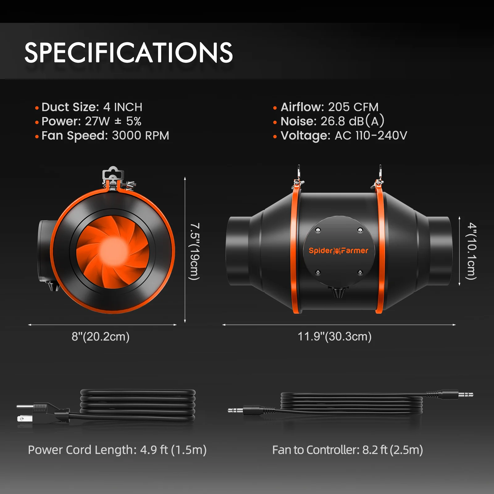 Spider Farmer Fan Kits 10cm (4") mit GGS Controller
