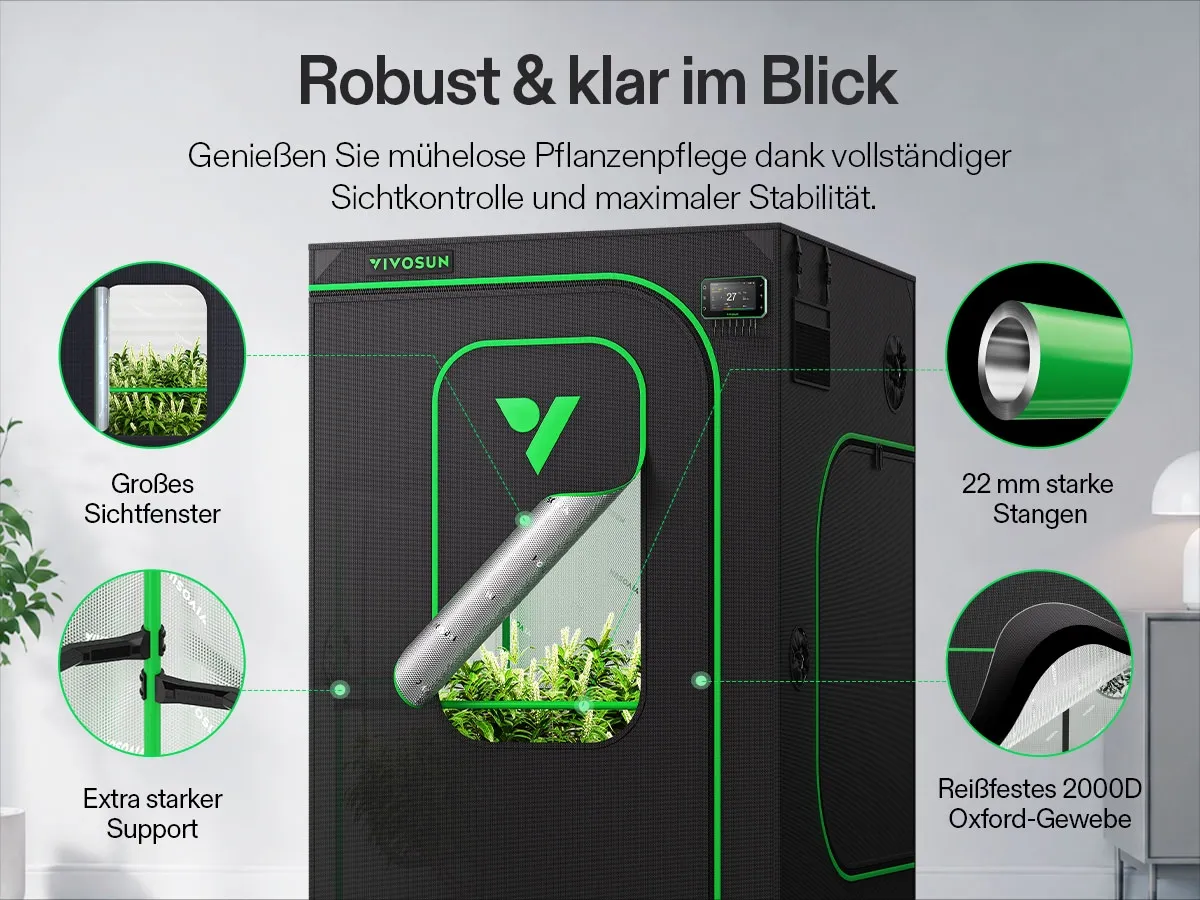 Premium Smart Grow Komplettset 100 × 100 cm – SE5000 & GGS Klimasteuerung
